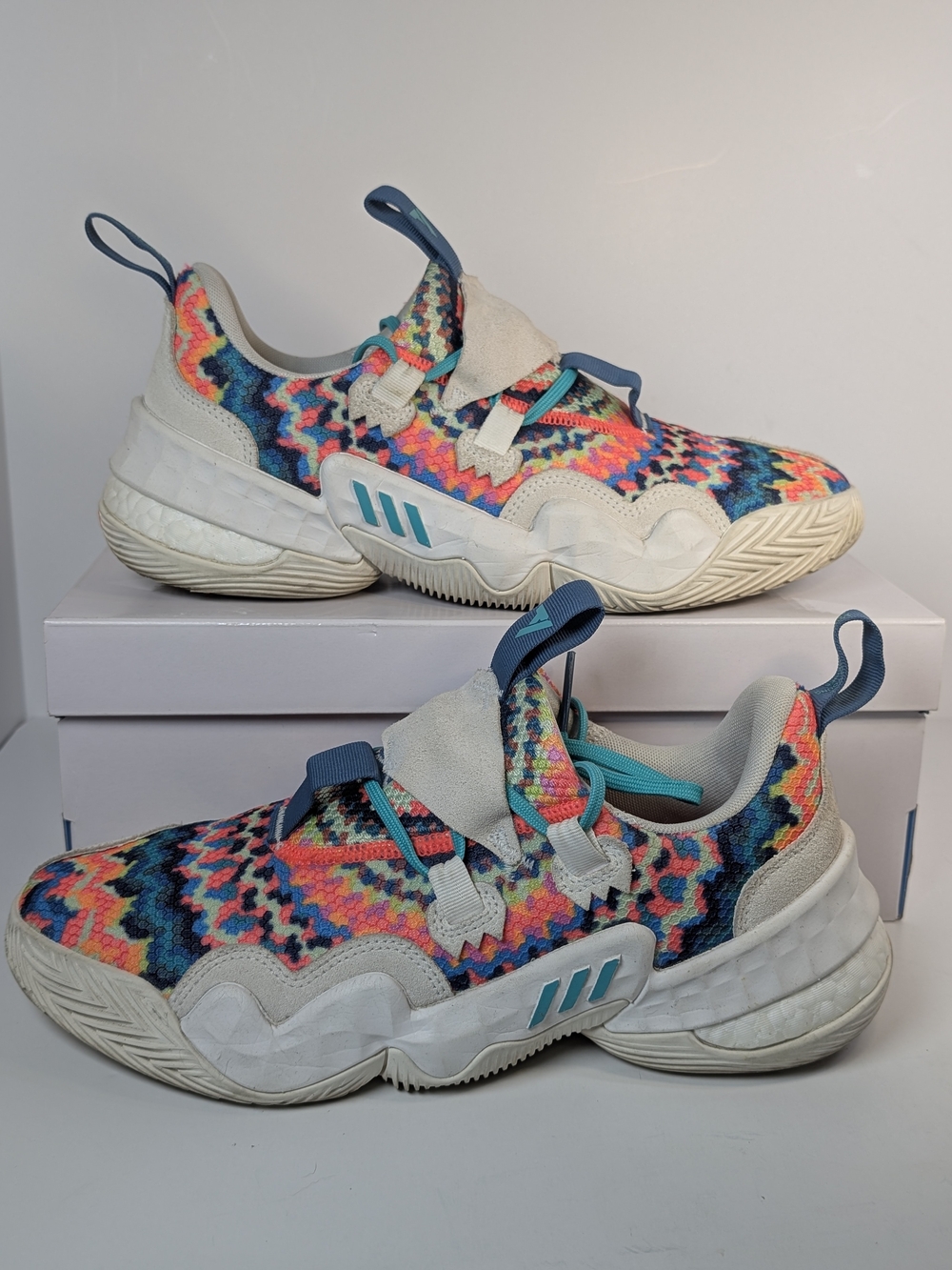 Adidas Trae Young 1 Pixels Multi-Color Basketball Shoes Men's Size 9.5